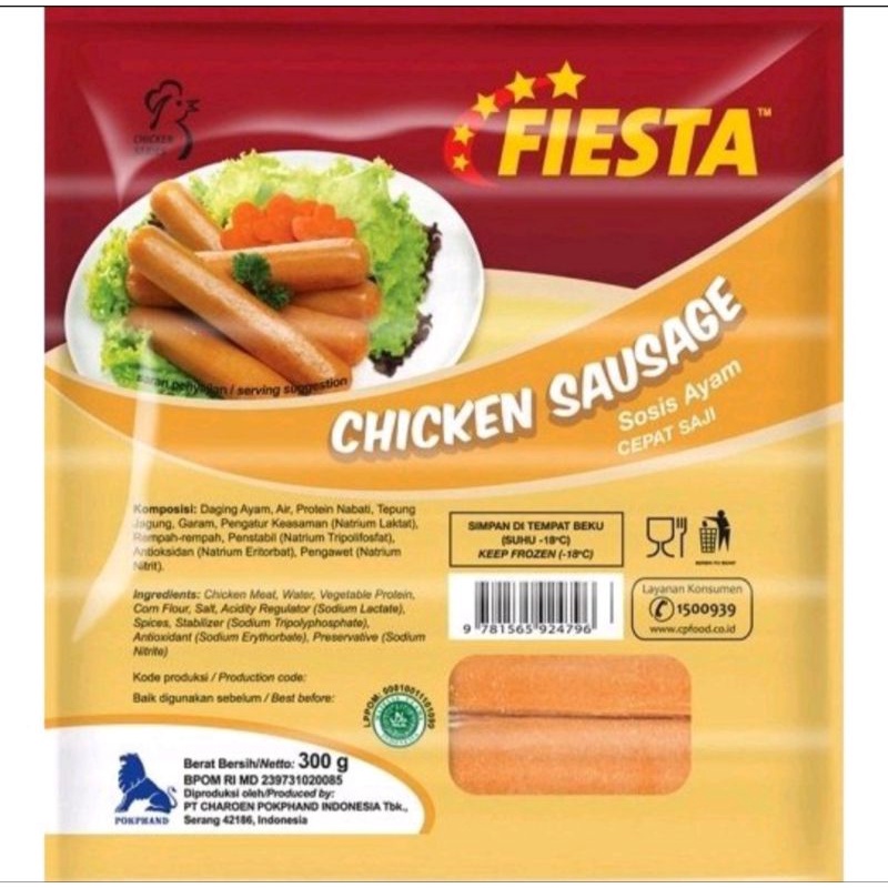 

Fiesta Sosis Ayam 300gr/500gr Chicken Sausage Frozenfood