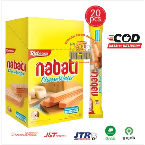 

Classica2106 ( Berkah ) Richeese Nabati Wafer Keju Coklat Box Isi 20 Pcs X 6Gr Snack Keju Richeese