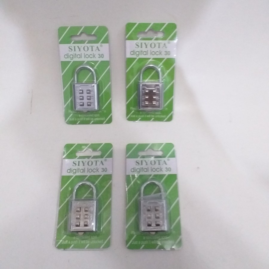 Gembok Digital Lock 30mm Besi Stenless / Gembok Nomor Angka 6 digit