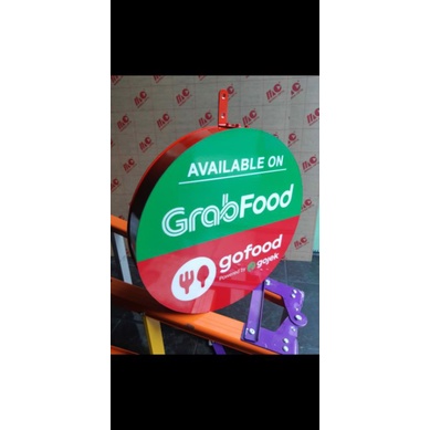 Neon Box Bulat Diameter 40cm Gofood & Grabfood