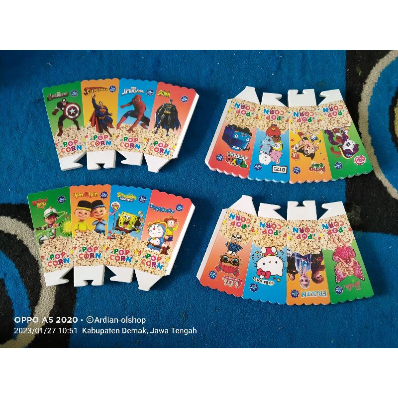 

Terbaru Terlaris Kotak Kemasan Bungkus Popcorn 12x6 Gambar Super Cerah Kotak Kemasan Bungkus Pop Corn Kertas Popcorn ukuran 12x6