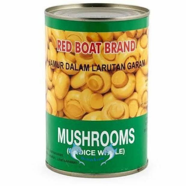 

9.9 Promo >> Jamur Kancing Kaleng Champignons 425gr / Mushroom red boat brand Choice Whole