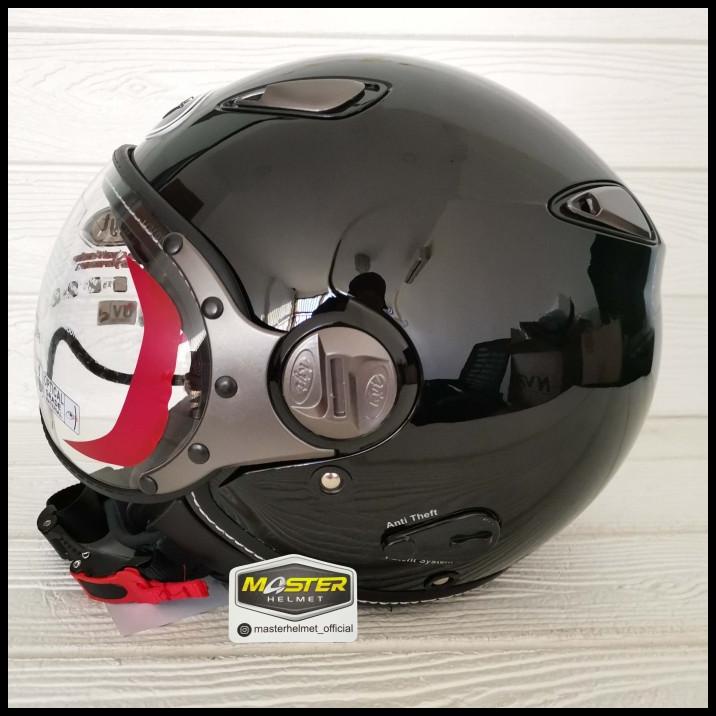 Helm Kyt Elsico Solid|Polos|Black Glossy|Helm Retro Kyt Anti Maling