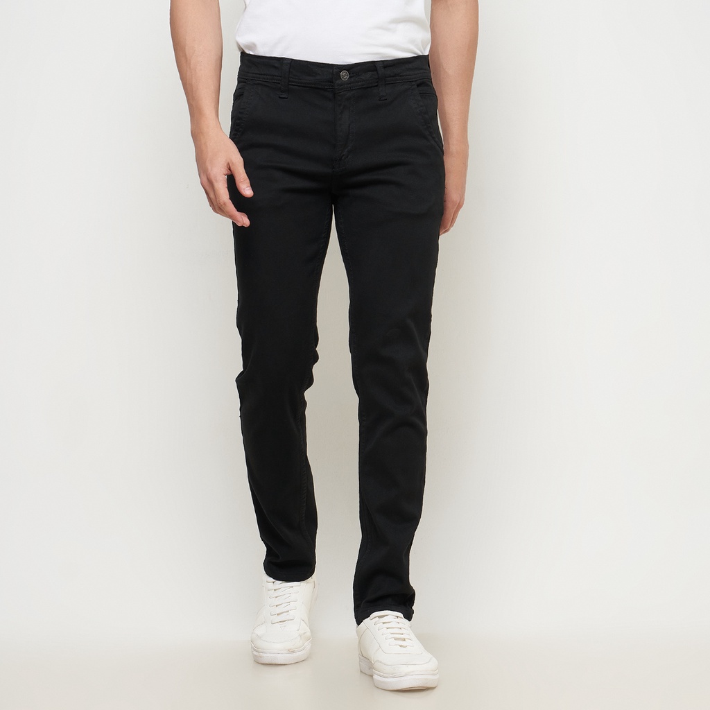 EMOLINE Celana Jeans Pria Long Pants Slimfit Stretch Hitam