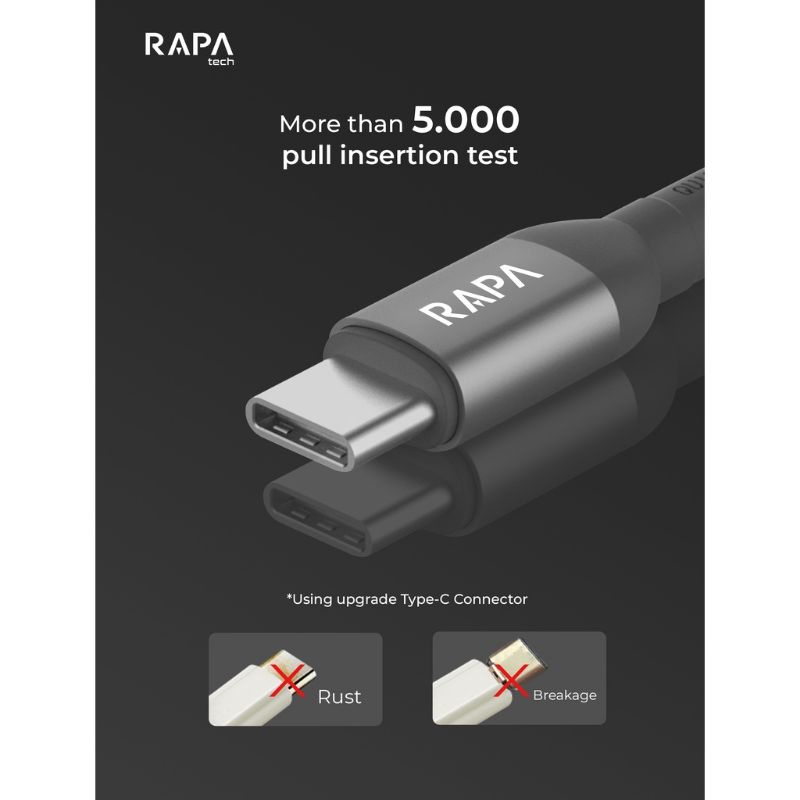 RAPAtech DC1013 Kabel Data Fast Charging QC3.0 60w Type-C to C