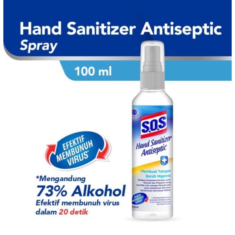 S.O.S Hand Sanitizer Antiseptic Spray 100ml (Exp 08/23)