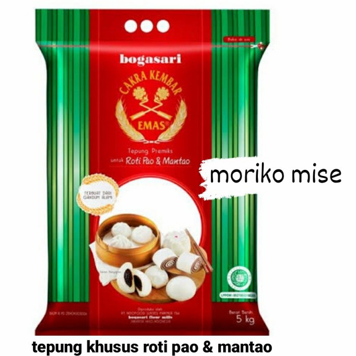 

Tepung Cakra Kembar Emas Roti Pao 5 Kg /Terigu Roti Pao Mantao 5 Kg