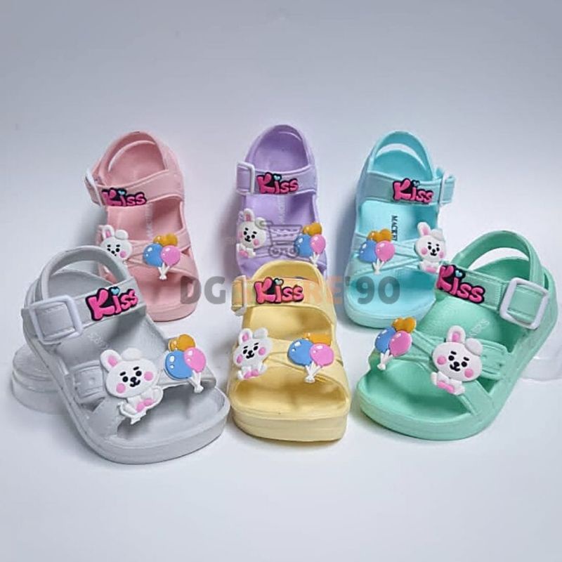 sandal anak perempuan tali belakang larakter Bts kekinian lucu 20-25