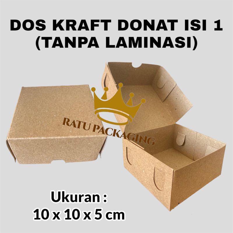 

RATU | Dos KRAFT DONAT D1 TANPA LAMINASI ISI 1 Box Kardus Dus Kue Hampers