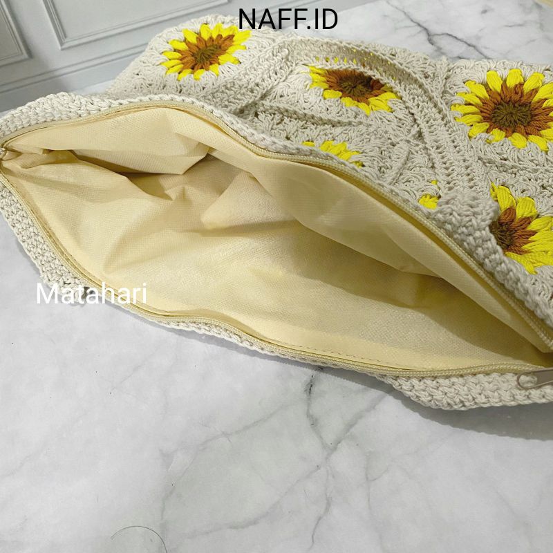 NAFF.ID-&quot;Matahari&quot; Tas Totebag Rajut Handmade / Tas Laptop