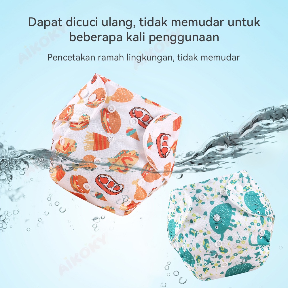 AIKOKY Training Pants Anak Bayi Waterproof/Popok Kain Bayi Kancing Cuci Ulang