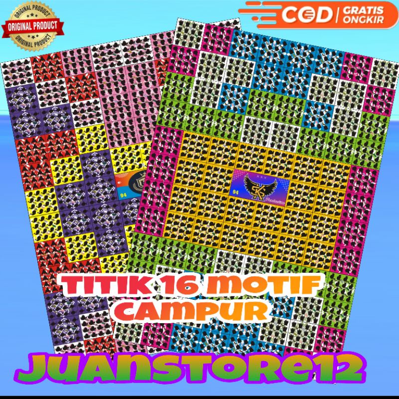 mainan gosokan tengkorak  (titik 16 isi 20_Lembaran )terbaru motif campur campur/mainan kekinian 202