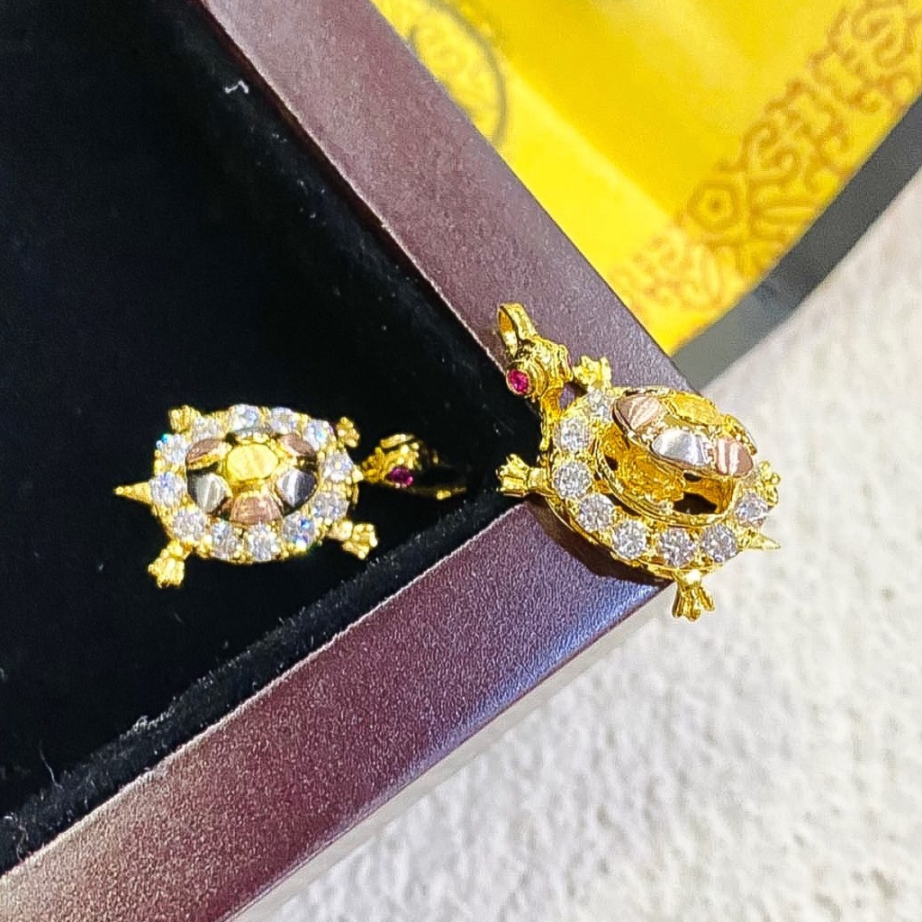 Liontin kalung cincin anak dan dewasa emas asli kadar 700 750 70 75 16k 17k kura kura2 mix 3 warna kombinasi whitegold mainan rantai kura-kura