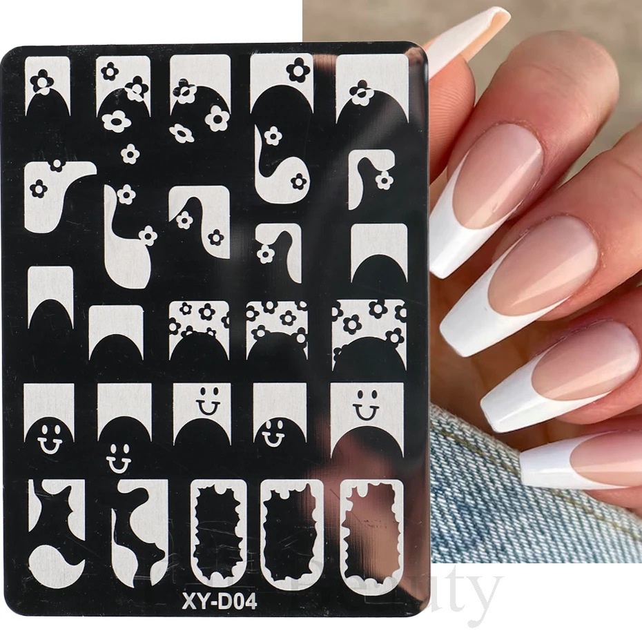 FRENCH STAMPING PLATE BANYAK MOTIF / PLAT BESI STAMPING JELLY MOTIF FRENCH MANICURE INSTANT