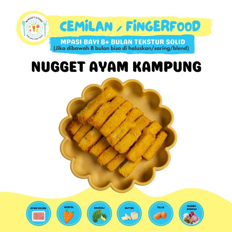 

NUGGET AYAM KAMPUNG SEHAT UNTUK BAYI & BALITA CAMILAN/FINGER FOOD FROZEN