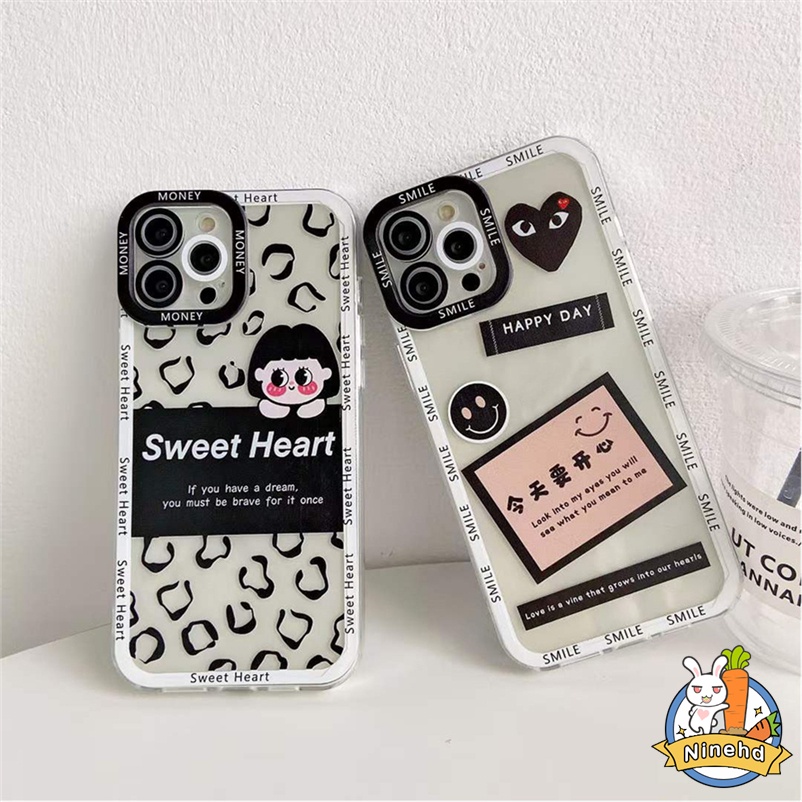 Soft Case Tpu Transparan Motif Panda Compatible for Iphone 14 13 12 11 Pro Max X Xr Xs Max 7 8 Plus Se 2020 Cute Cartoon Panda Angel eye lens protection Transparent Non-slip Mobile Phone Case Protective Cover Casing
