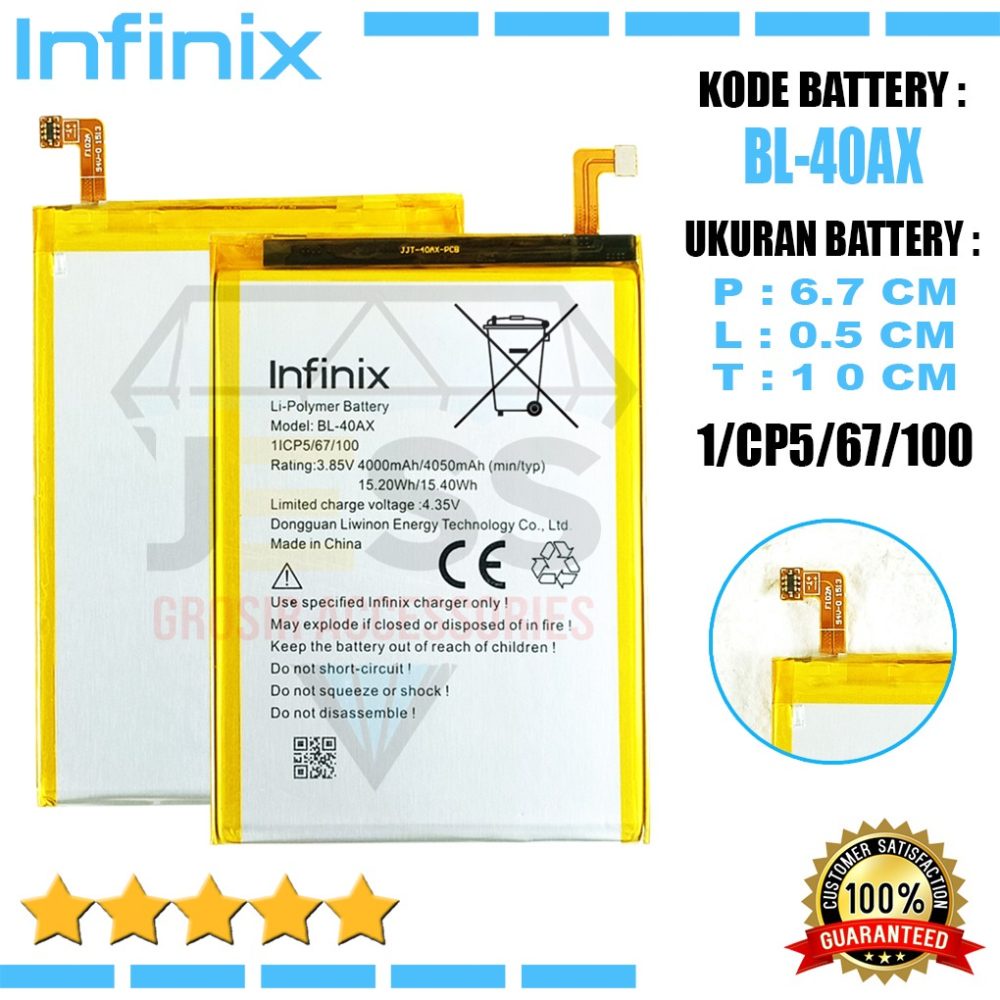 Baterai Battery Original INFINIX BL40AX BL40AX For Type Hp Infinix Hot Note  X551