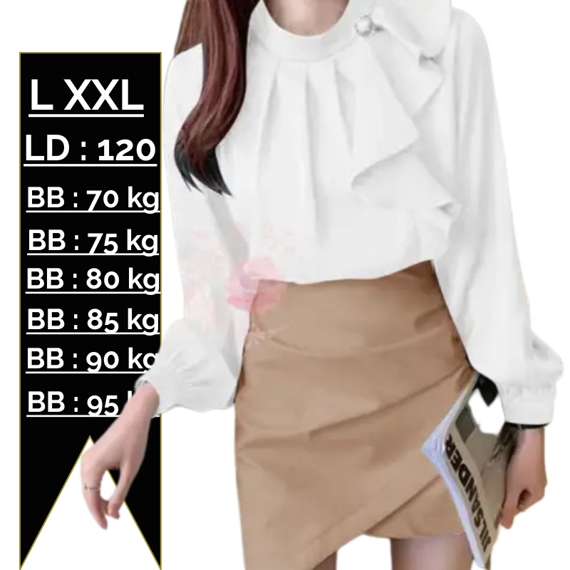 Baju Atasan Jumbo Wanita Ld 120 Terbaru Korean Style Kekinian XXL Ld 120 Blouse Jumbo Wanita Baju Ov