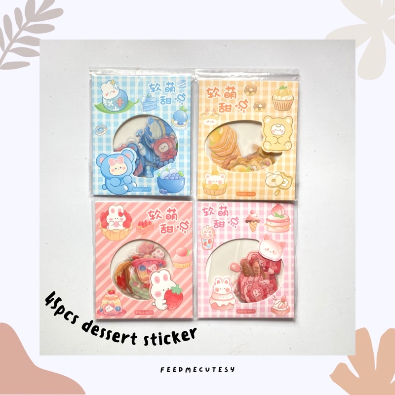 

45pcs dessert sticker | Feedmecutesy | atk alat tulis lucu anak import