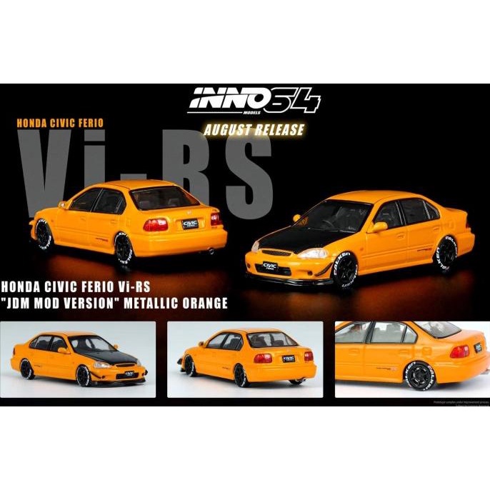 1/64 INNO64 Honda Civic Ferio Vi-RS Metallic Orange Diecast JDM Mod ---MURAH---