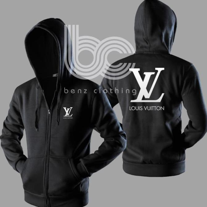 Jaket Hoodie Sweater Louis Outerwear Pria Wanita Zipper Resleting Depan Polos Sablon Polyflek Korea
