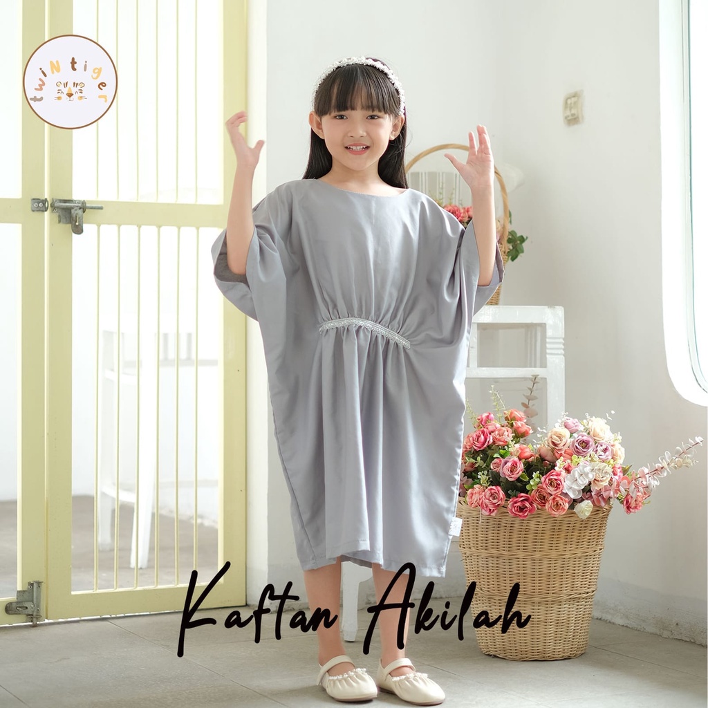 TWIN TIGER KAFTAN ZAHRA / KAFTAN AKILAH BAJU GAMIS PAKAIAN MUSLIM BAJU LEBARAN ANAK PEREMPUAN