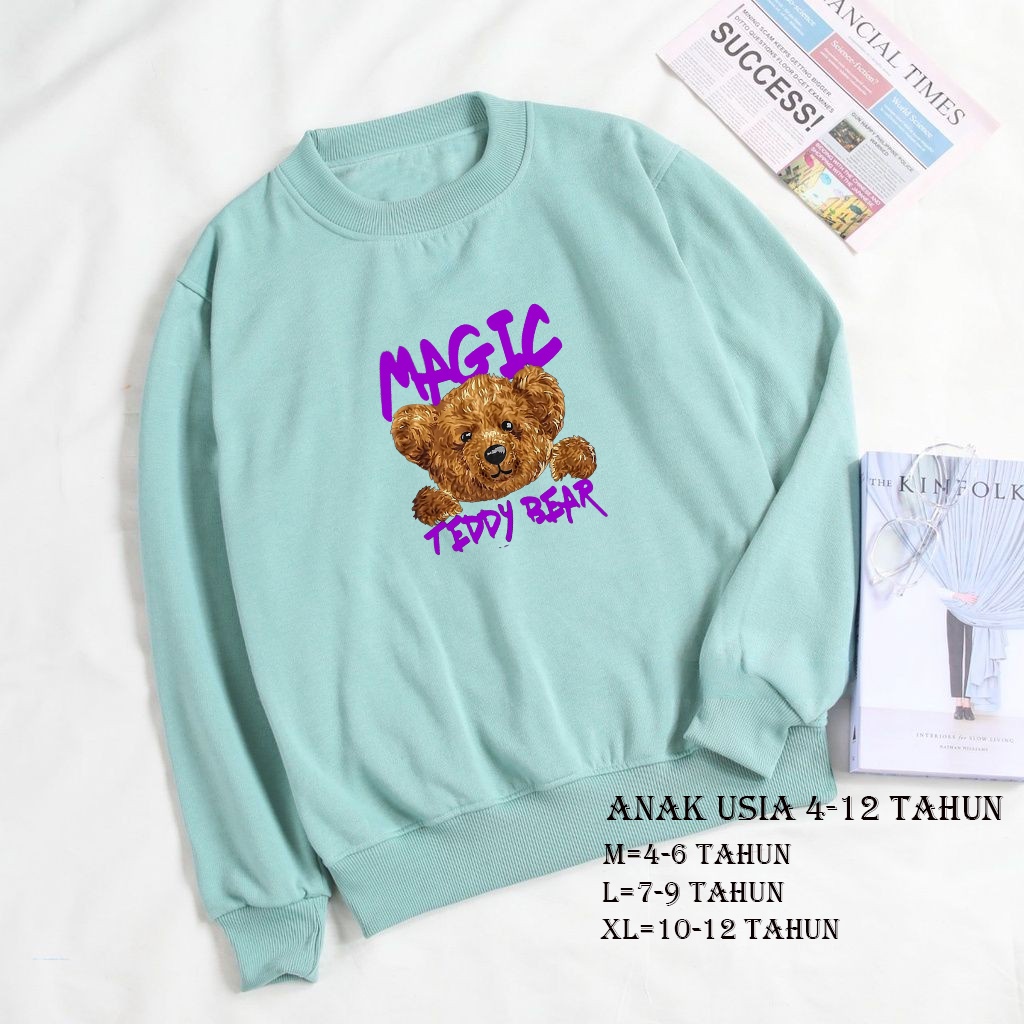 sweater crewneck anak unisex usia 4-12 tahun/sweater crewneck anak terbaru cowok cewek/jaket anak model crewneck