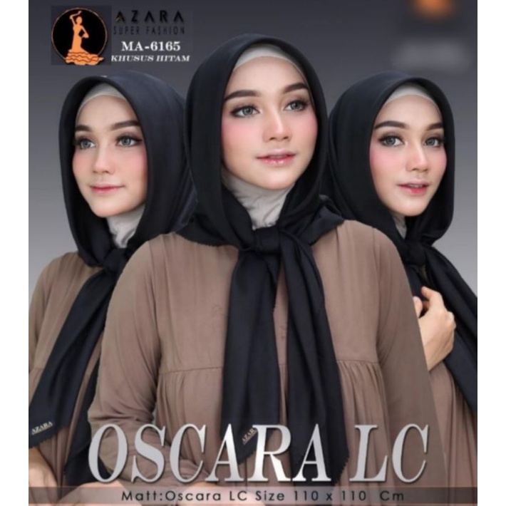ACEH SYARA - Jilbab Segiempat AZARA Ori Khusus Hitam Polos Hijab Segiempat Voal Miracle