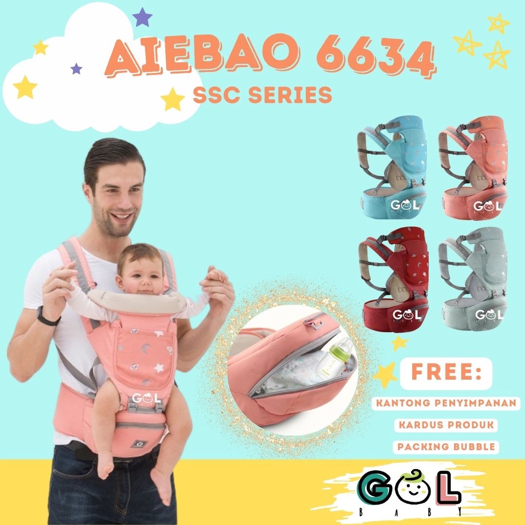 Gendongan Bayi Baby Carrier multifunction 11 in 1 Hipseat Carrier Aiebao 6634 (6636 6608 6629 6612)