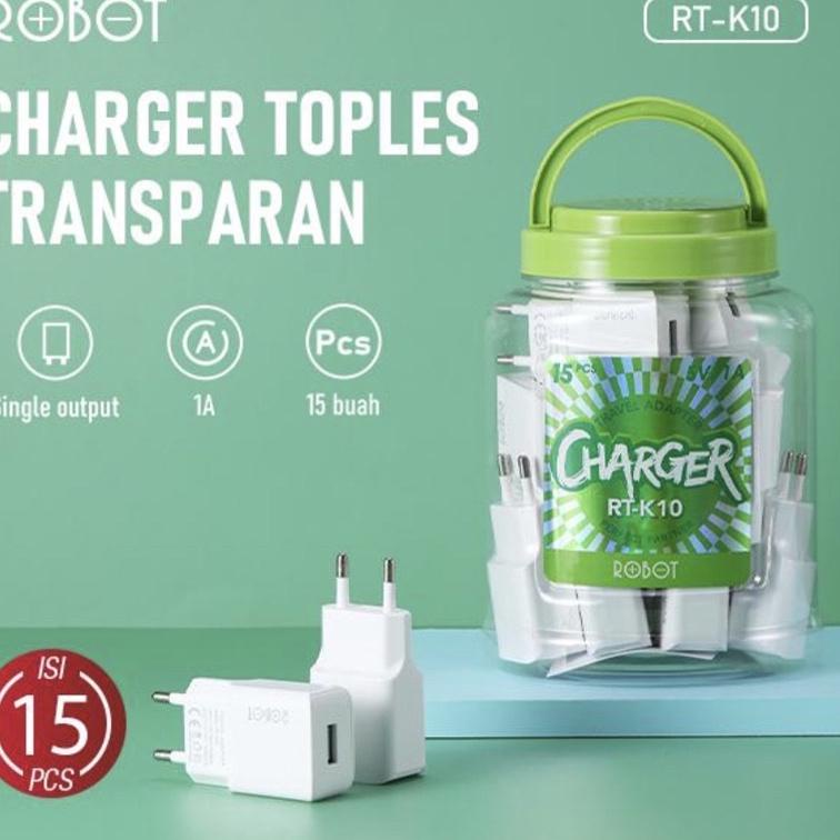 12.12 MALL Charger ROBOT RT-K10 1output 1A / Batok charger ROBOT RT-K10 1A ORIGINAL gas 