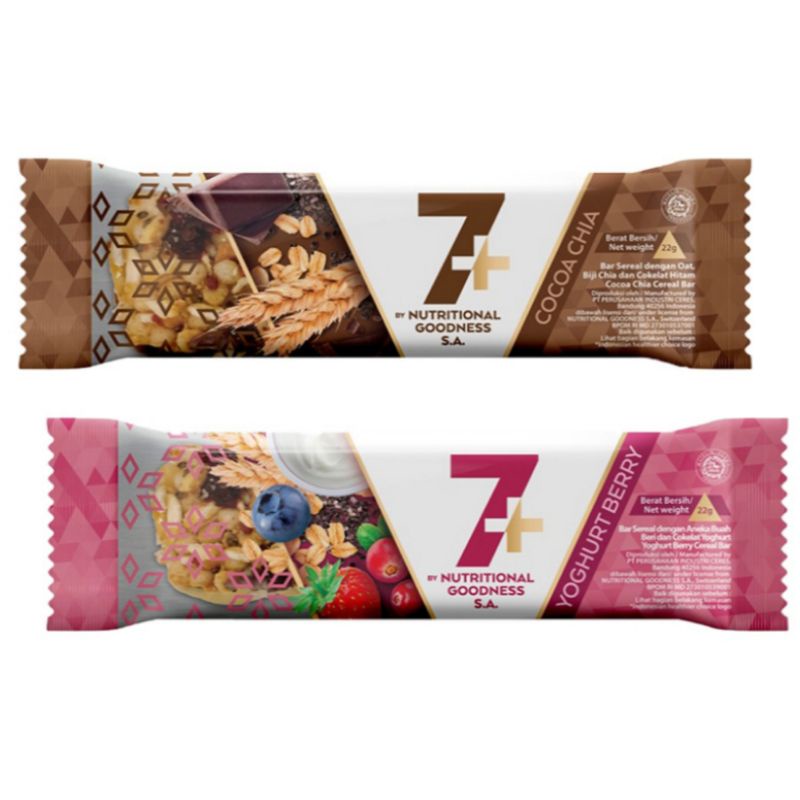 

7+ Cereal Bar Rasa Cocoa Chia Yogurt Berry 22g