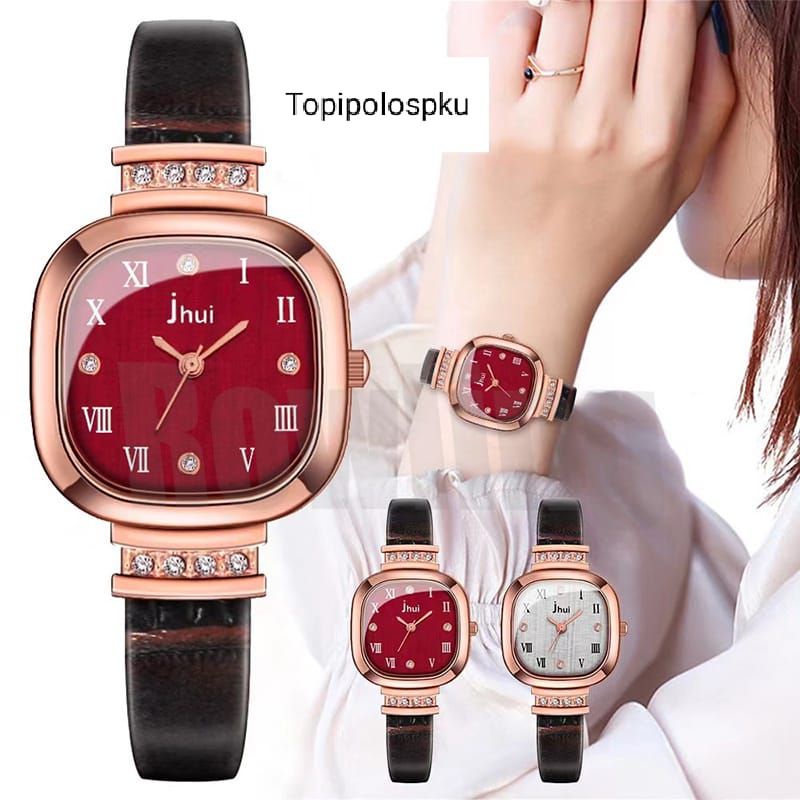 Jam Tangan Wanita Jhui Jam Tangan Analog Strap PU Wanita