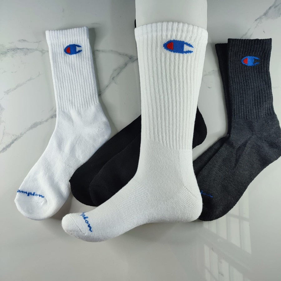 Kaos Kaki Panjang Pria Men's Champion Logo Crew Socks