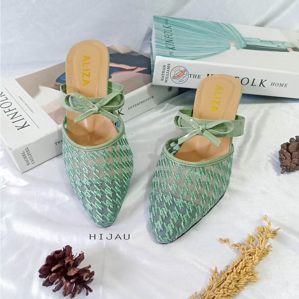 SANDAL WANITA 5CM  HEELS CHUNKY MOTIF BRUKAT TERBARU