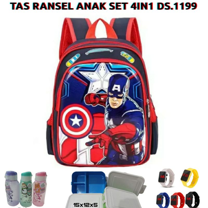 dem_sare / DS1199 Tas Ransel Anak Sekolah Laki - Laki TK SD Paud Karakter Tas anak sekolah laki laki karakter kartun