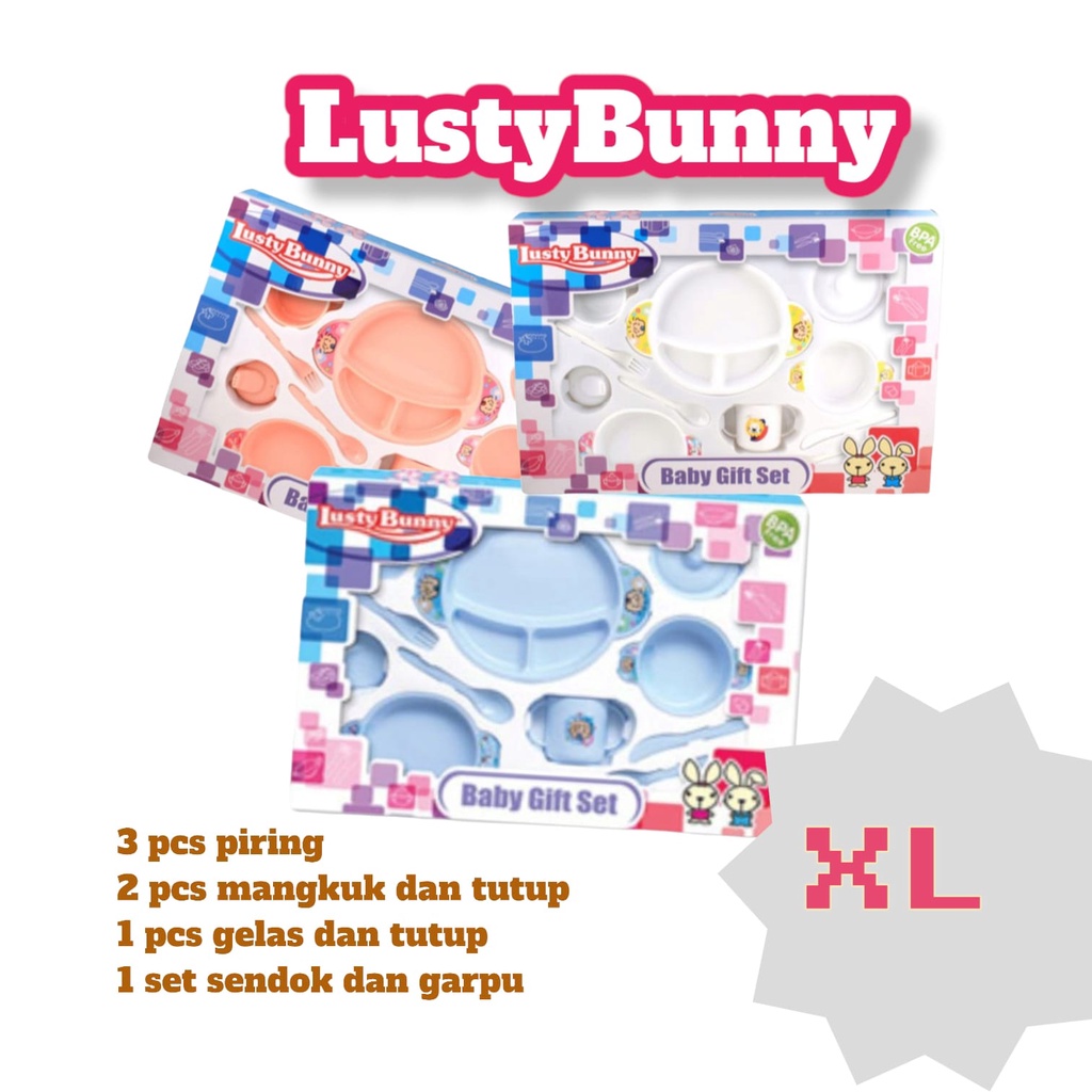 Lusty Bunny Fedding Set Baby Gift Peralatan Makan Bayi Size XL Anti Pecah BPA FREE