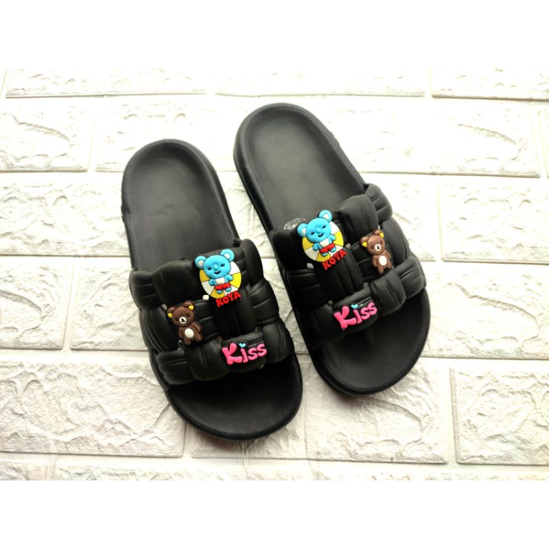 sandal slop wanita vanchnee karet senyawa model koya kiss