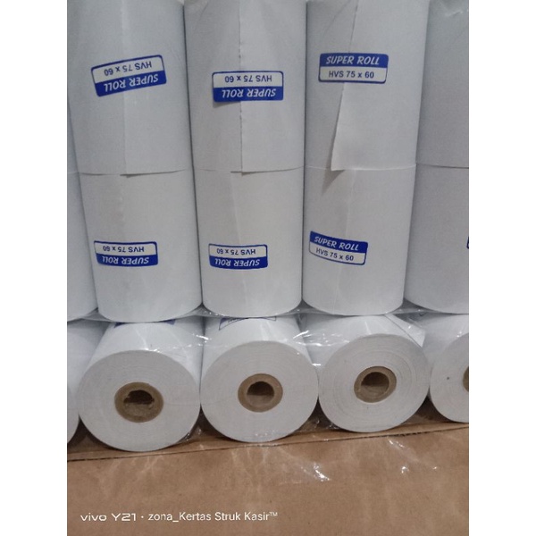 

KERTAS STRUK HVS 1PLY 75 X 60MM TMU220 EPSON PERINTER 75MM 10ROLL