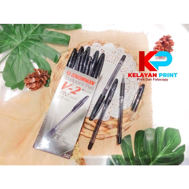 (3 pcs) PULPEN SNOWMAN V2 TINTA HITAM PER BUNGKUS KECIL ISI 3