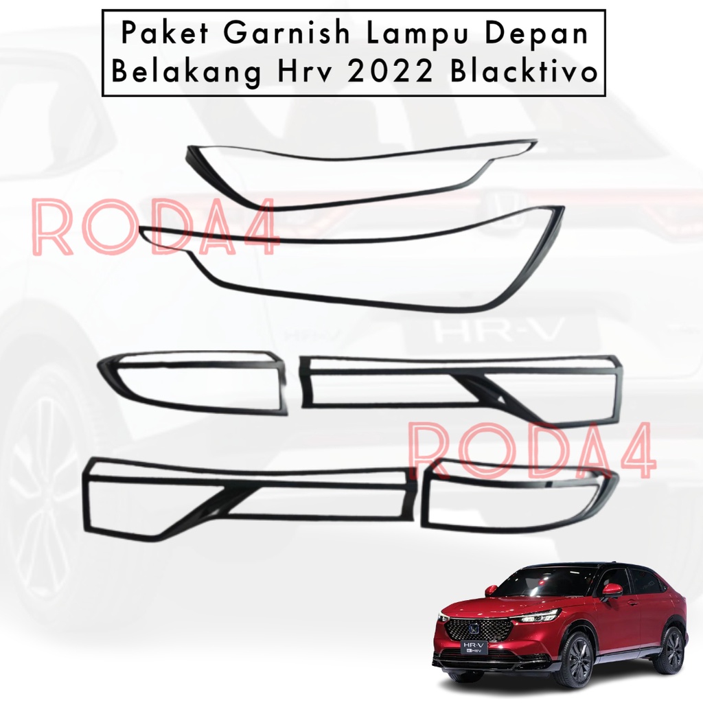 Paket Garnish HRV 2022 Lampu Depan Belakang Mobil Hr-v 2023 Chrome Carbon Blacktivo