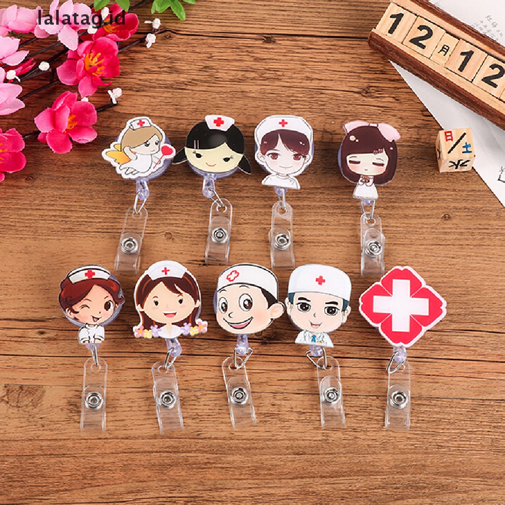 [lalatag] Retractable Badge Reel Perawat Exihibiton ID Name Card Badge Holder Supplie Sekolah [ID]