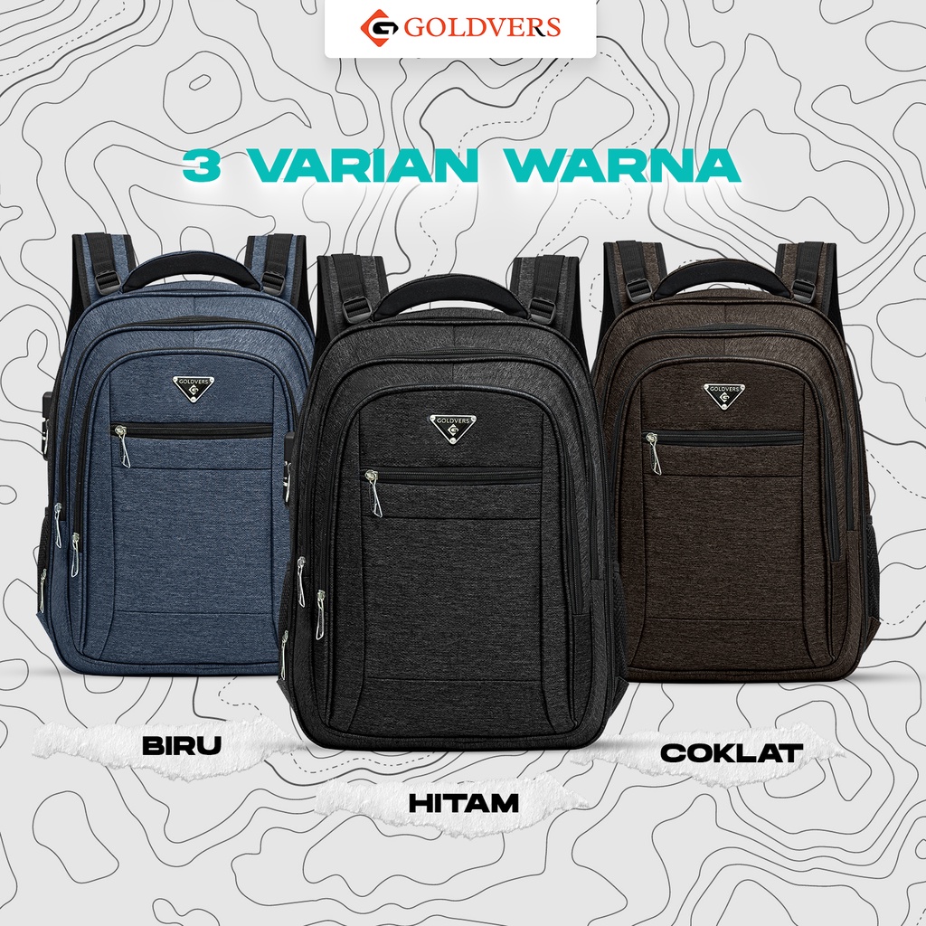 Tas Punggung Tas Ransel Laptop Tas Kerja 3317C Up To 17 In Free USB + Rain Cover + Kunci Keamanan POLO Original