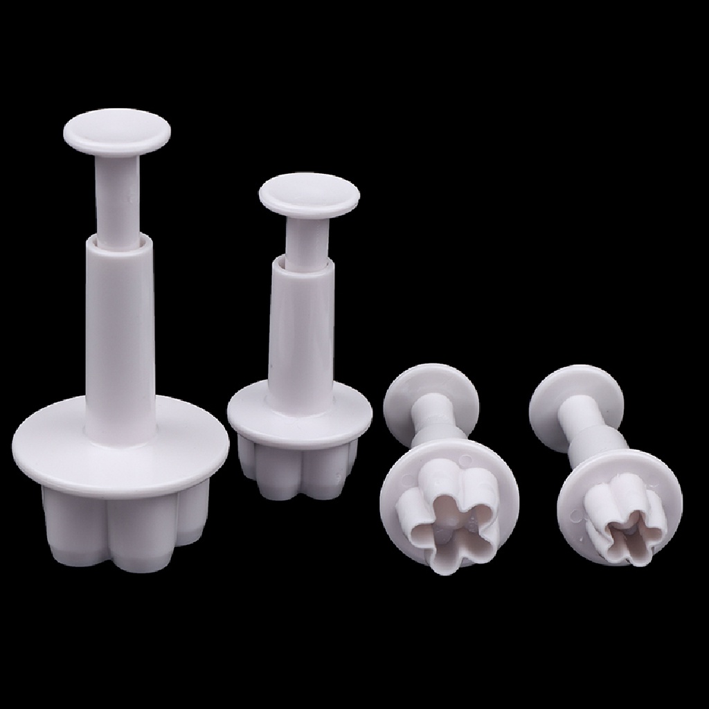 [Birth] 4pcs Plum Flower Fondant Cake Cutter Plunger Cetakan Kue Kering Decorag Candy Mould [ID]