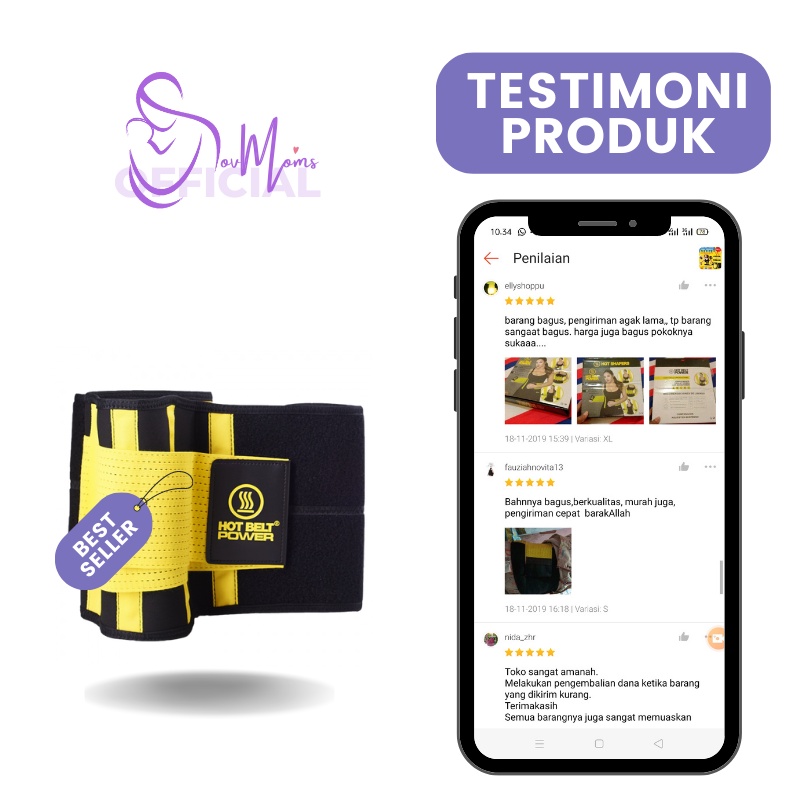 Sabuk Pelangsing Pengecil Pembentuk Perut Hot Shaper Power Belt Sabuk Pembakar Lemak Tubuh Original