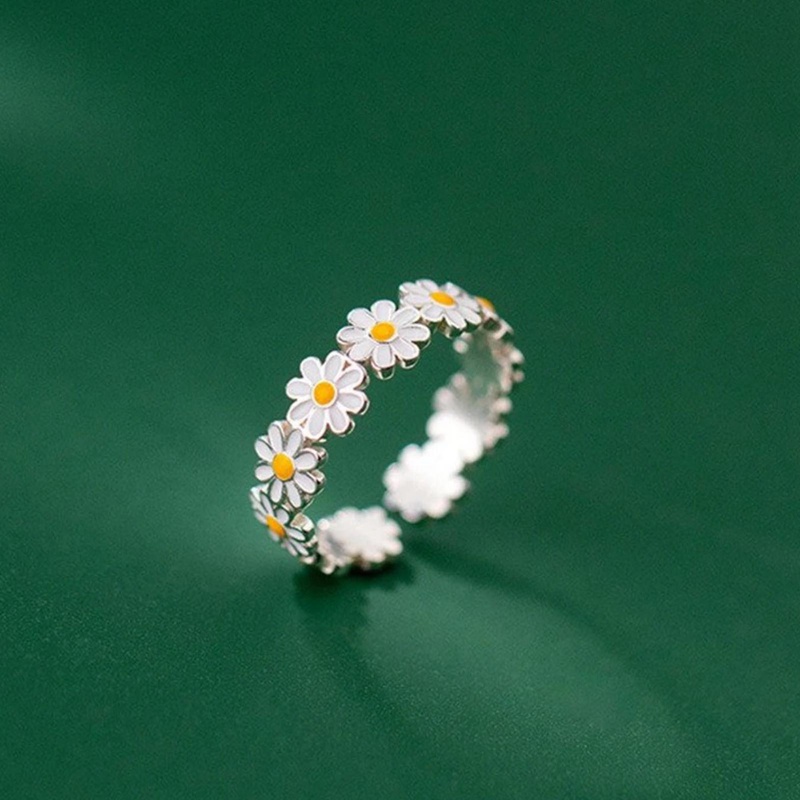 Cincin Bunga Daisy Gaya Korea Trendi Untuk Wanita Manis Lucu Jari Cincin Lamaran Pernikahan Perhiasan Halus Hadiah