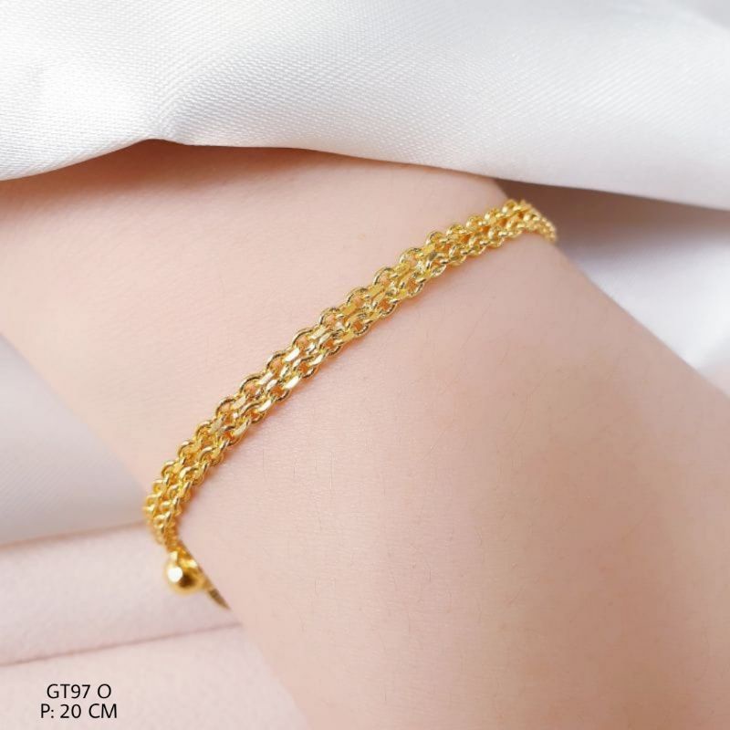 Gelang xuping rantai kepang wanita gold GT19-97 O