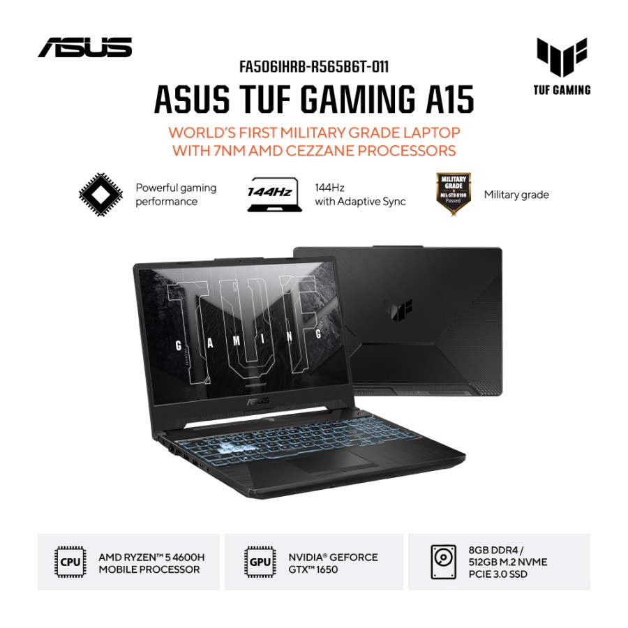 ASUS TUF FA506IHRB Ryzen 5 4600H 8GB 512GB GTX1650 4GB 15.6" W11 OHS