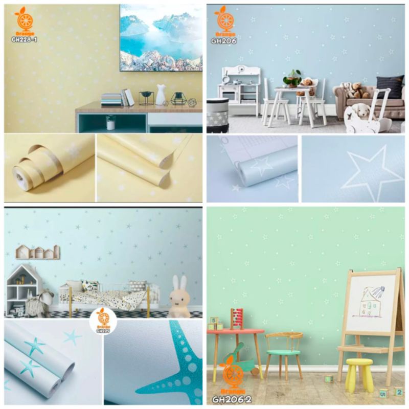 Wallpaper stiker dinding 10 meter aesthetic / wallpaper sticker dinding vinyl premium / wallpaper di