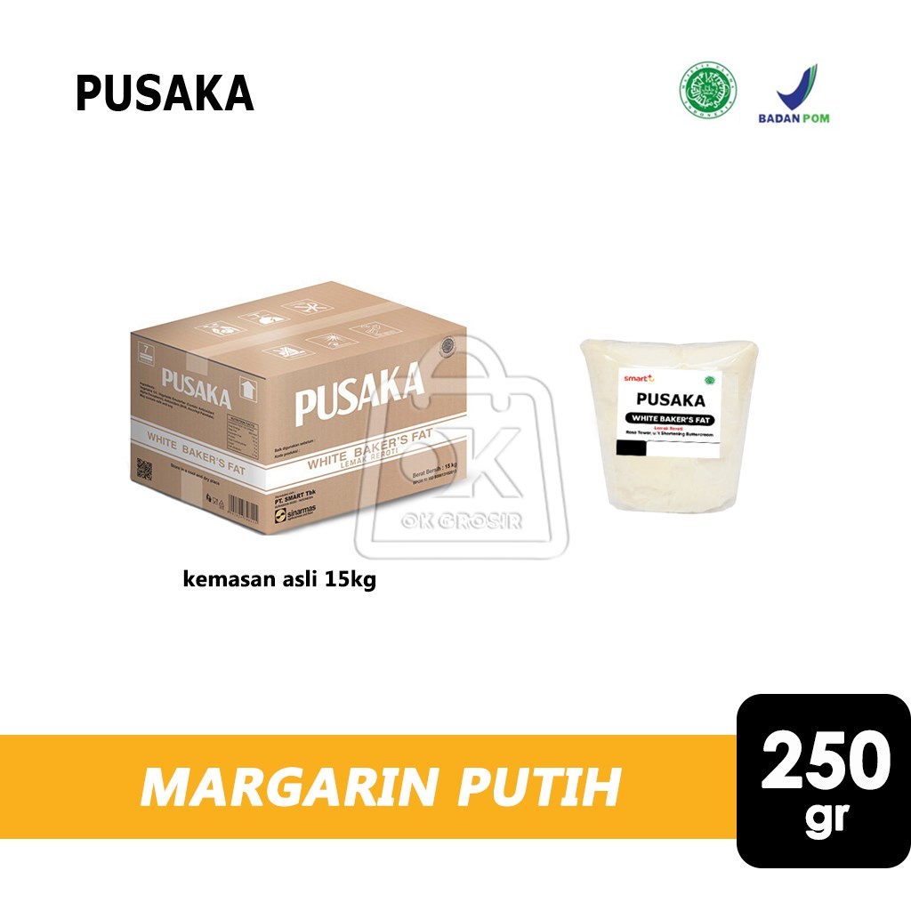 

Margarin Putih Pusaka White Bakers Fat / Shortening Buttercream (250 gr)