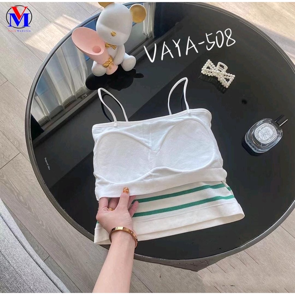 Vaya Tanktop Bra With Cup (Premium) Art 508 / Miniset Perempuan Motif Salur Super LEMBUT